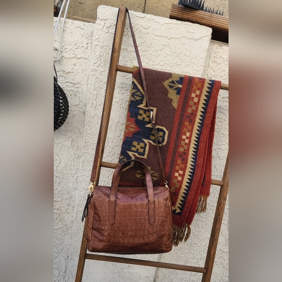 Fossil‎ Sydney Satchel  Croc Embossed - Picture 1 of 15